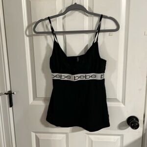 Super rare vintage Bebe logo keyhole top